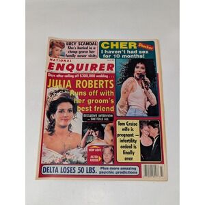 National Enquirer 1991 Julia Roberts Cher Tom Cruise Michael Jordan Vintage 90s